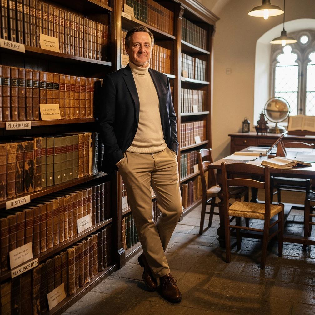 Ausstellung historischer Buchkunst und Architektur in einem traditionellen Bibliotheksgebäude in Deutschland.